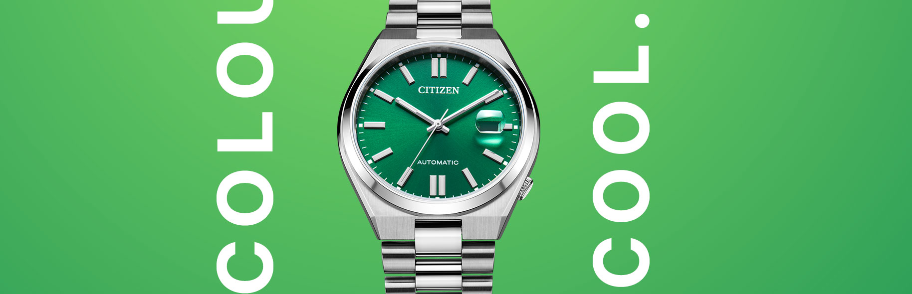 Citizen automatic met groen wijzerblad